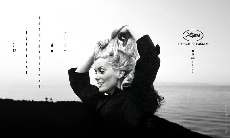 The official poster of the 76th Festival de Cannes features French Cinema Icon Catherine Deneuve. Photo: Jack Garofalo / Paris Match / Scoop / Création graphique