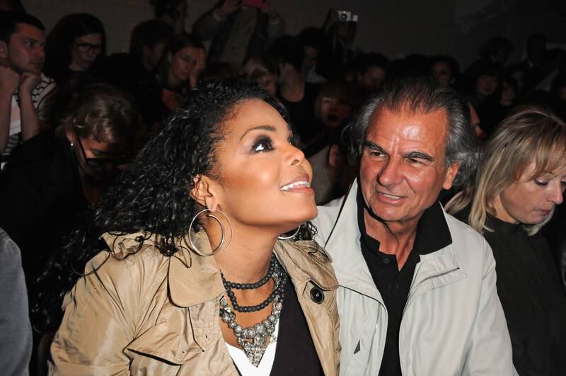 Janet Jackson and photographer Patrick Demarchelier attend the Jean-Paul Gaultier Pret a Porter show on October 3, 2009, in Paris, France. Getty Images