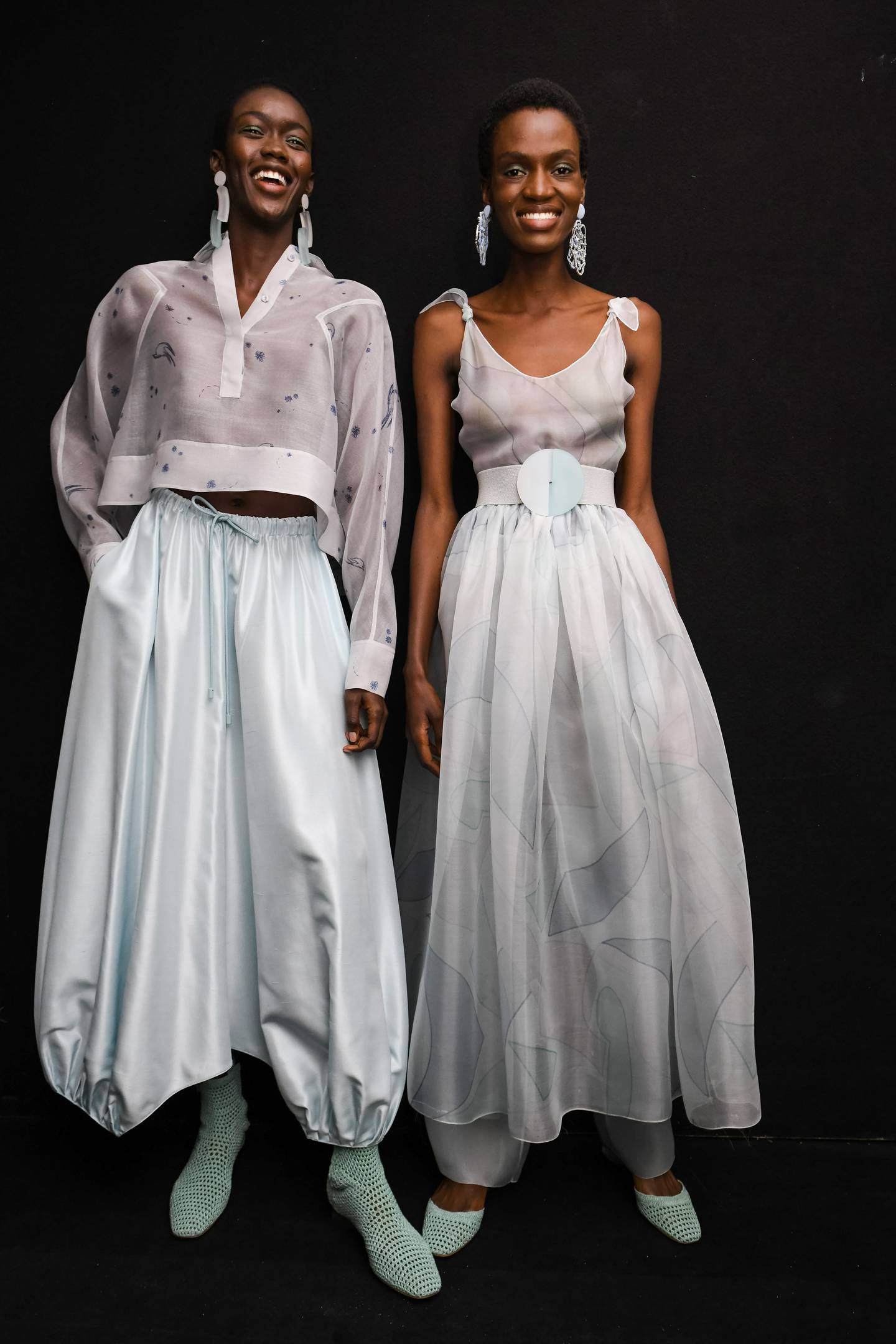 Soft, floaty fabrics dominate Armani's spring/summer 2022 womenswear collection. Photo: Armani