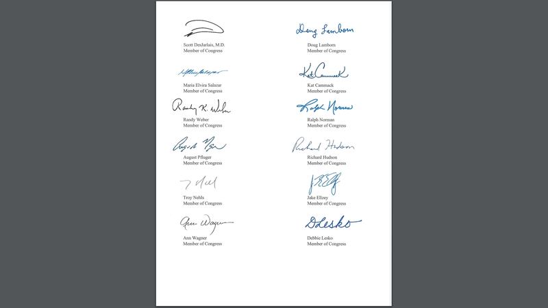 A letter signed by 25 Republican members of the US House of Representatives on Iran sanctions. Photo: Screenshot of letter