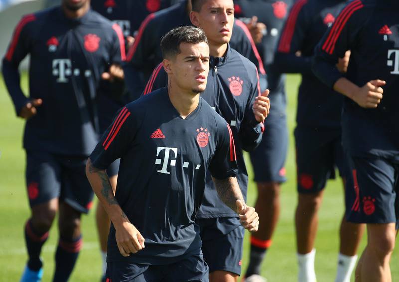 Bayern Munich's Philippe Coutinho during training at the Allianz Arena in Munich ahead of Wednesday's Champions League match against Crvena Zvezda. Reuters
