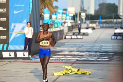Race winner Eunice Chumba.