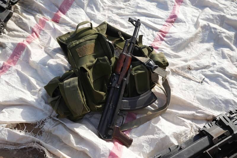 Armament typical of one of the Syrian Arab tribal fighters. Rami Al Sayed / The National