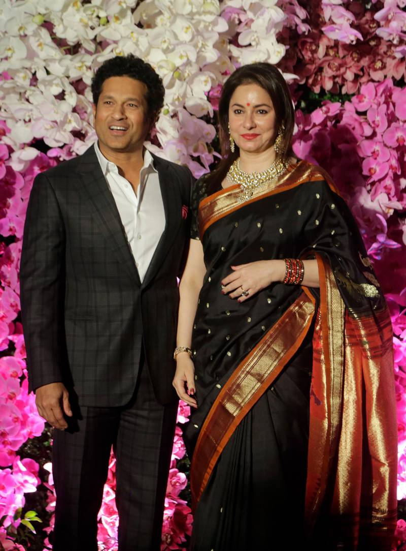 Sachin Tendulkar with wife Anjali. Photo: AP