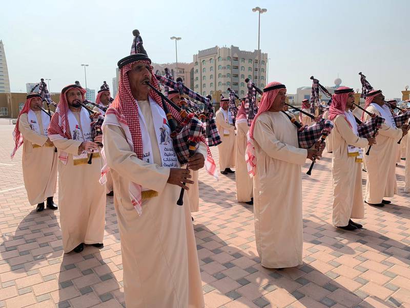 RAK Police Band Performing during the FNC Election Voting  held at RAK Exhibition Centre in RAK. Pawan Singh