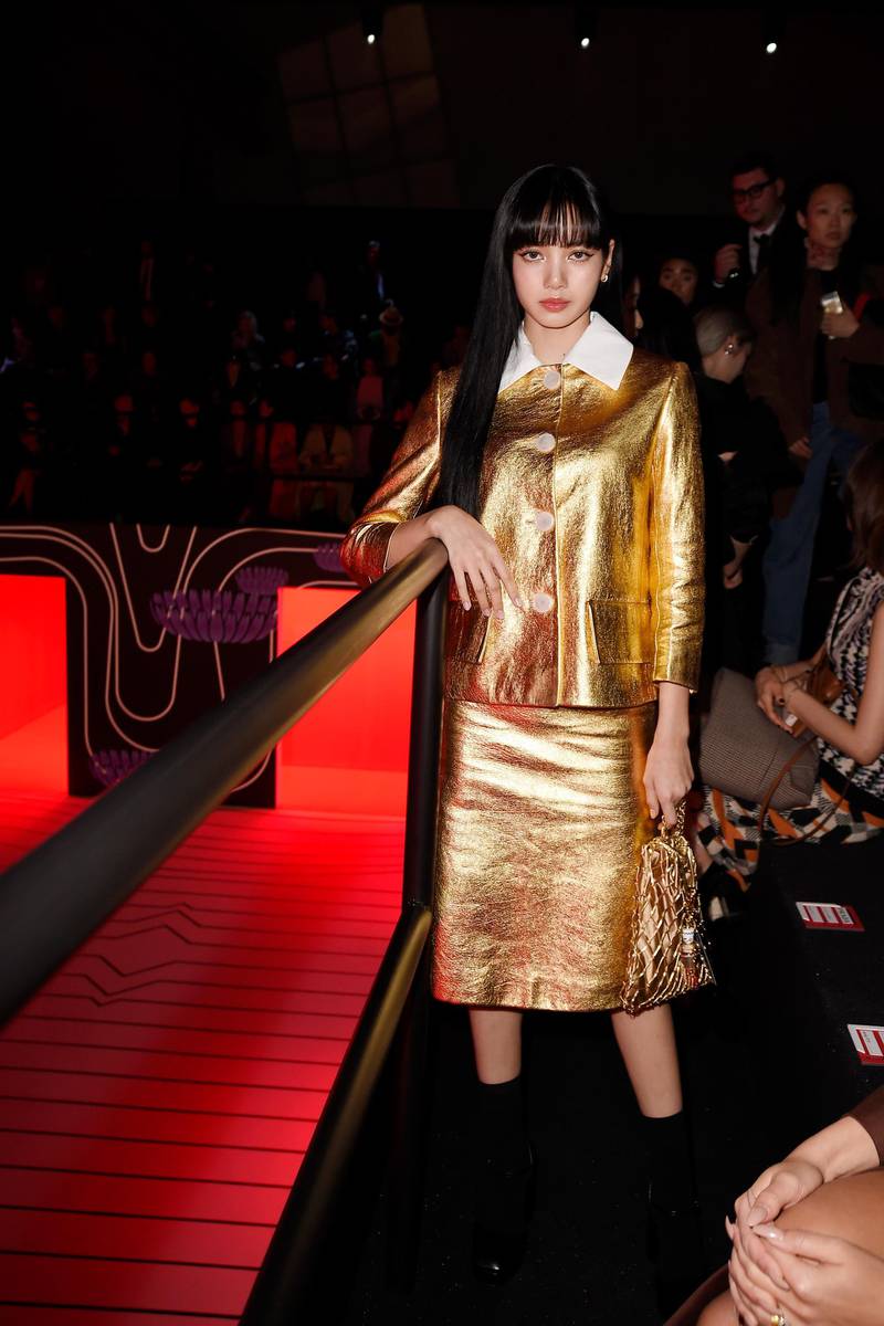 Lisa from Blackpink attends the Prada show during Milan Fashion Week on February 20, 2020. Getty Images
