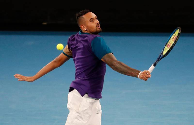Nick Kyrgios in action during his second round match against Ugo Humbert. Reuters