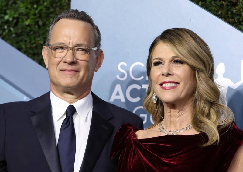 FILE PHOTO: 26th Screen Actors Guild Awards – Arrivals – Los Angeles, California, U.S., January 19, 2020 – Tom Hanks and Rita Wilson. REUTERS/Monica Almeida/File Photo