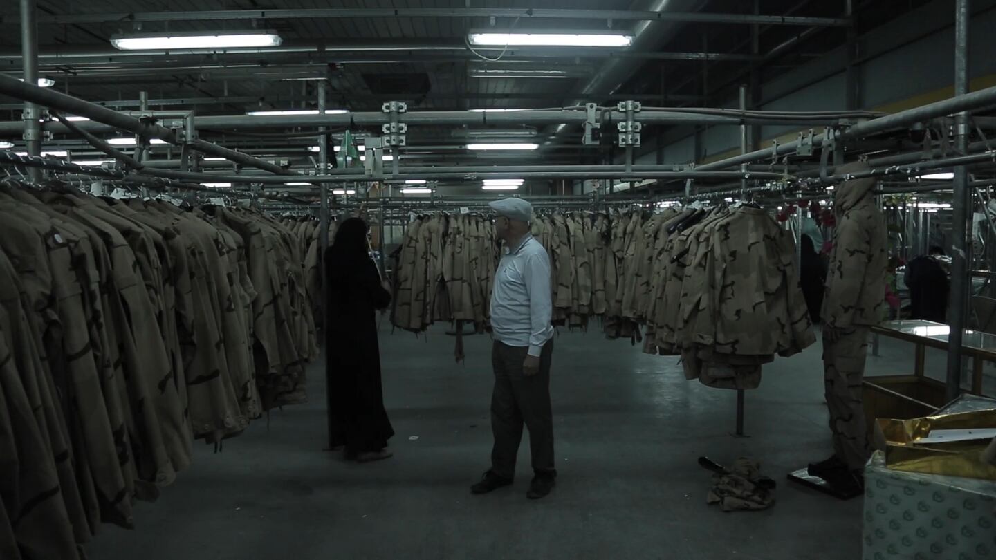 Granada Cinema has transformed into an ad hoc warehouse for military uniforms. Photo: Akram Saadoon