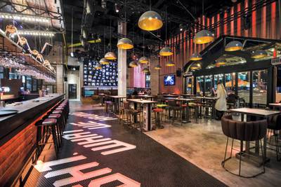 DUBAI, UNITED ARAB EMIRATES - A bar at a preview of new entertainment complex, Warehouse at Atlantis The Palm Dubai.  Leslie Pableo for The National for Katy Gillett's story