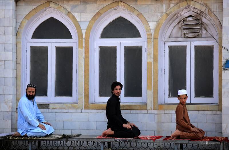 People attend the first Friday prayers of Ramadan in Peshawar, Pakistan. EPA