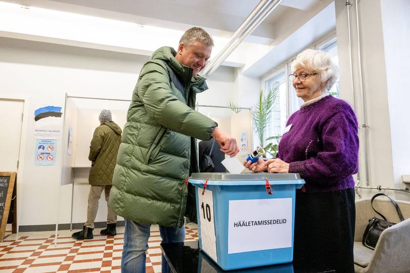 Estonians went to the polls in record numbers, with 64 per cent turnout. AFP