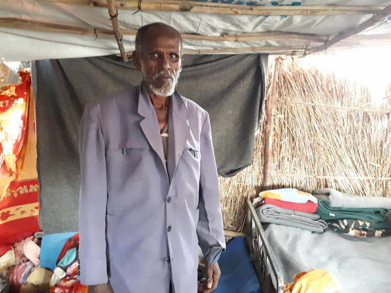 Hider, an Ethiopian refugee in Sudan for the third time in his life who has been separated from his son after arriving in Hamadyet. Crystal VanLeeuwen / MSF