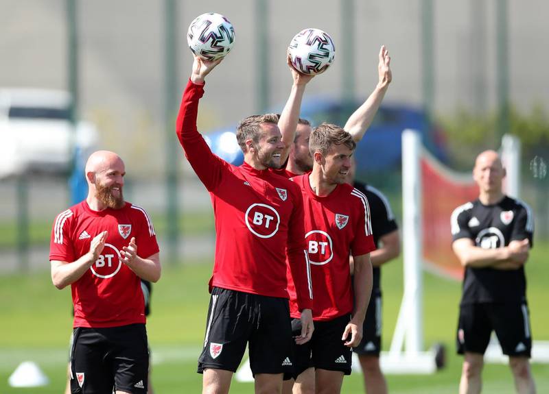 Wales players at training. Reuters