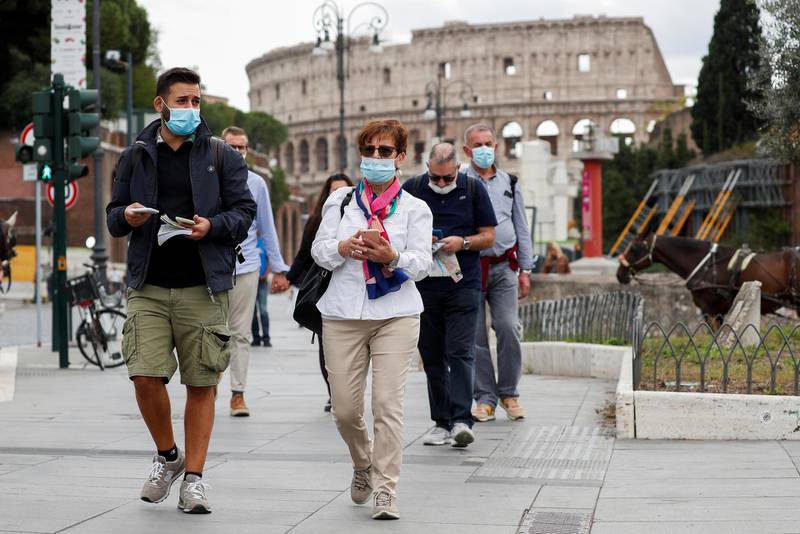 Local authorities in the Italian capital Rome have ordered face coverings to be worn at all times out of doors. Reuters