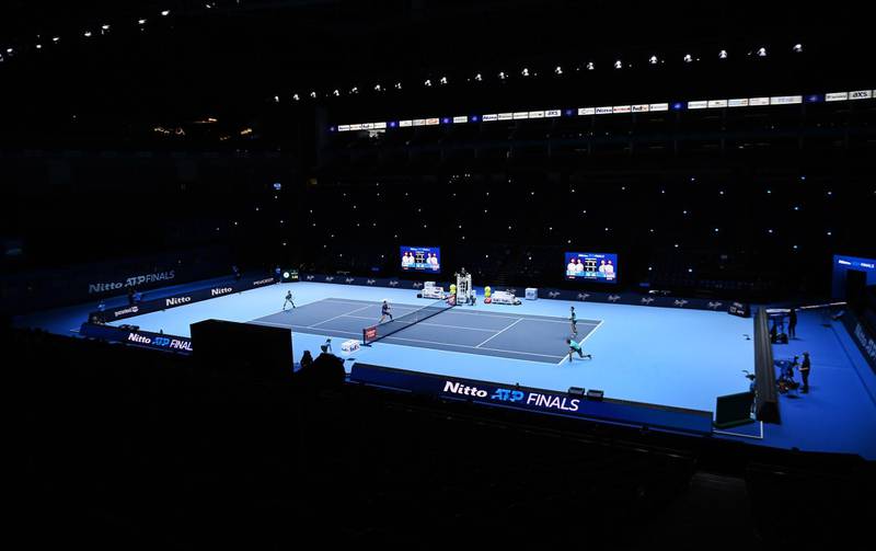 An empty O2 Arena on the first day of play at the ATP tennis finals in London. EPA