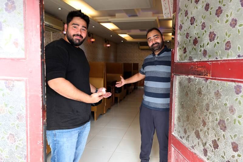 Brothers Mustafa and Mohammed Husain who run Al Afadhil restaurant in Sharjah. Their father started this restaurant in 1979. Pawan Singh / The National