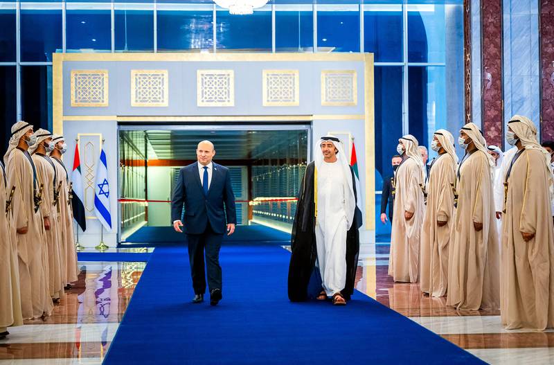 Mr Bennett is the first Israeli prime minister to visit the UAE. Wam
