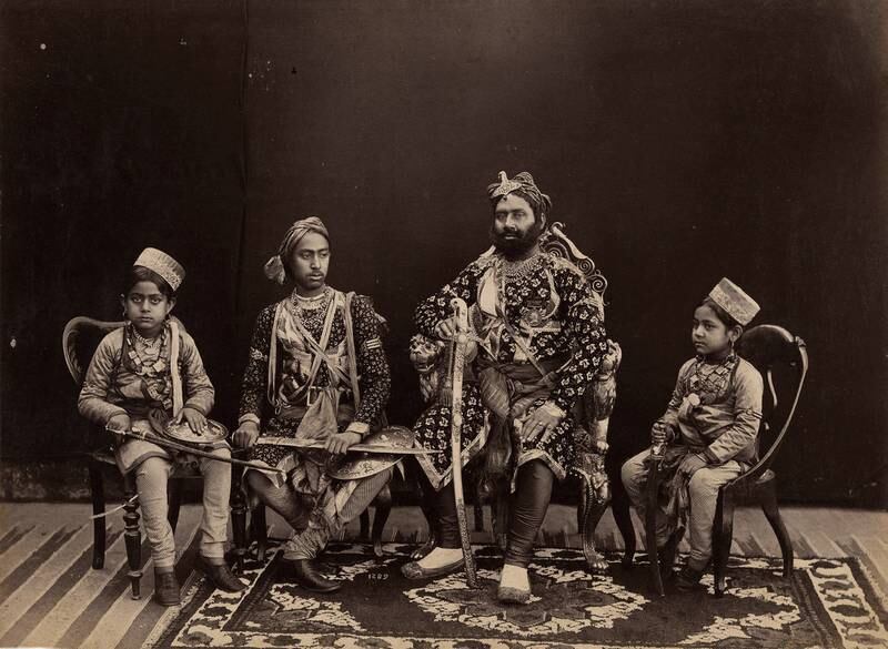 ‘The Maharaja of Ajaigarh with his Three Sons’, Lala Deen Dayal, albumen print, circa 1882. Photo: Hugh Huxley Collection