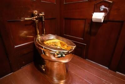 'America', a fully-working solid gold toilet, at Blenheim Palace. Getty Images