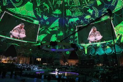 Dr Sultan Al Jaber, Cop28 President-designate and Minister of Industry and Advanced Technology speaking in March at the Road to Cop28 launch event held at Al Wasl plaza at the Expo City in Dubai. Pawan Singh / The National