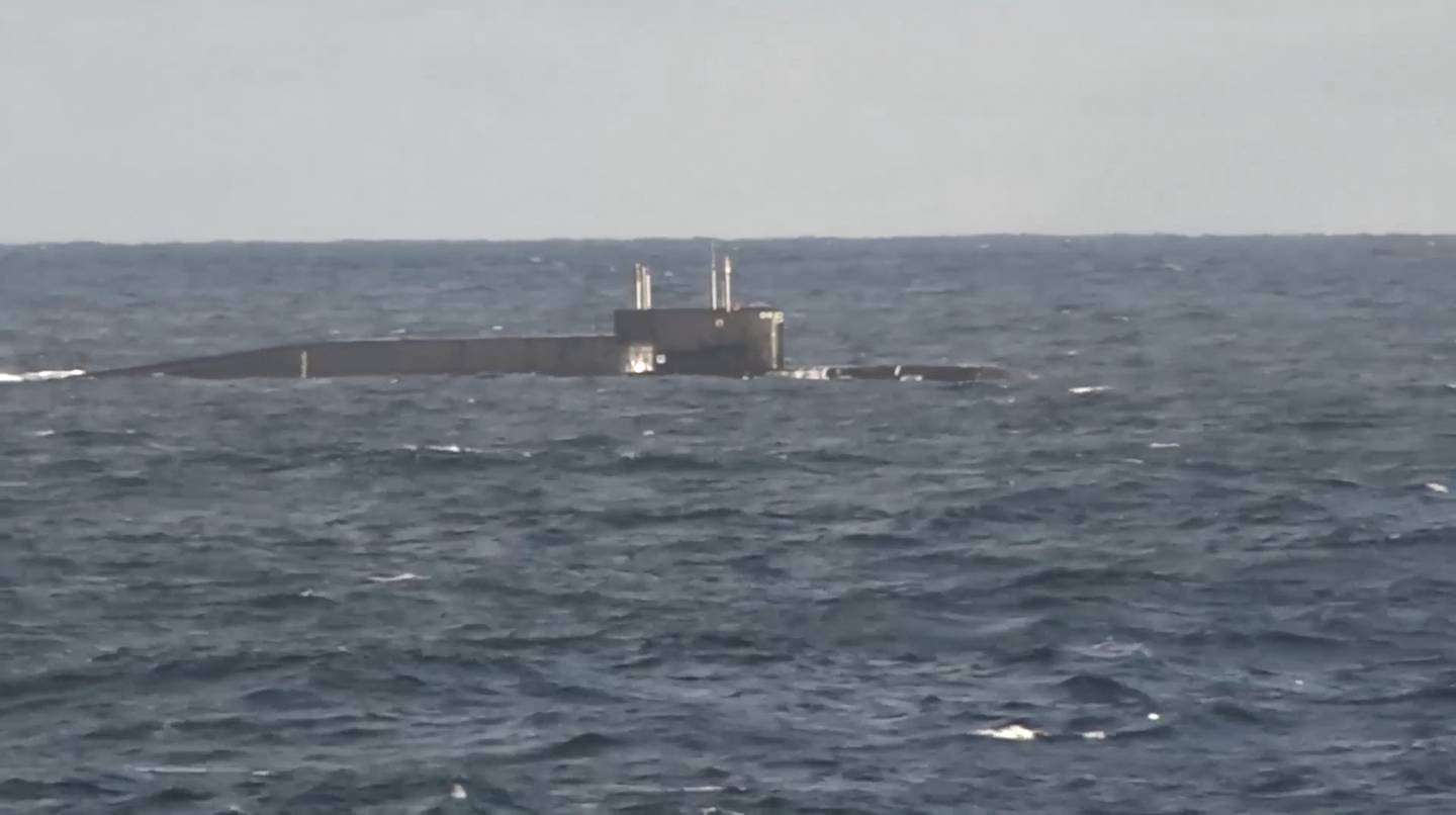 Images released by the Russian Defence Ministry appeared to show a nuclear-powered ballistic missile submarine. Reuters 