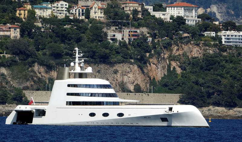'Motor Yacht A' is seen near the harbour in Monaco on May 4, 2017. Reuters
