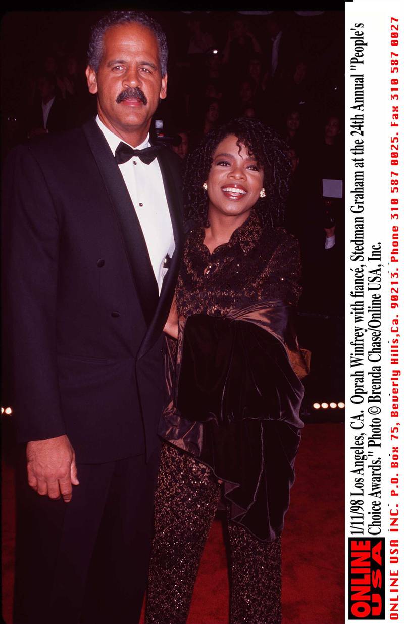 1/11/98 Los Angeles, CA. Oprah Winfrey with fiance, Stedman Graham at the 24th Annual "People's Choice Awards."