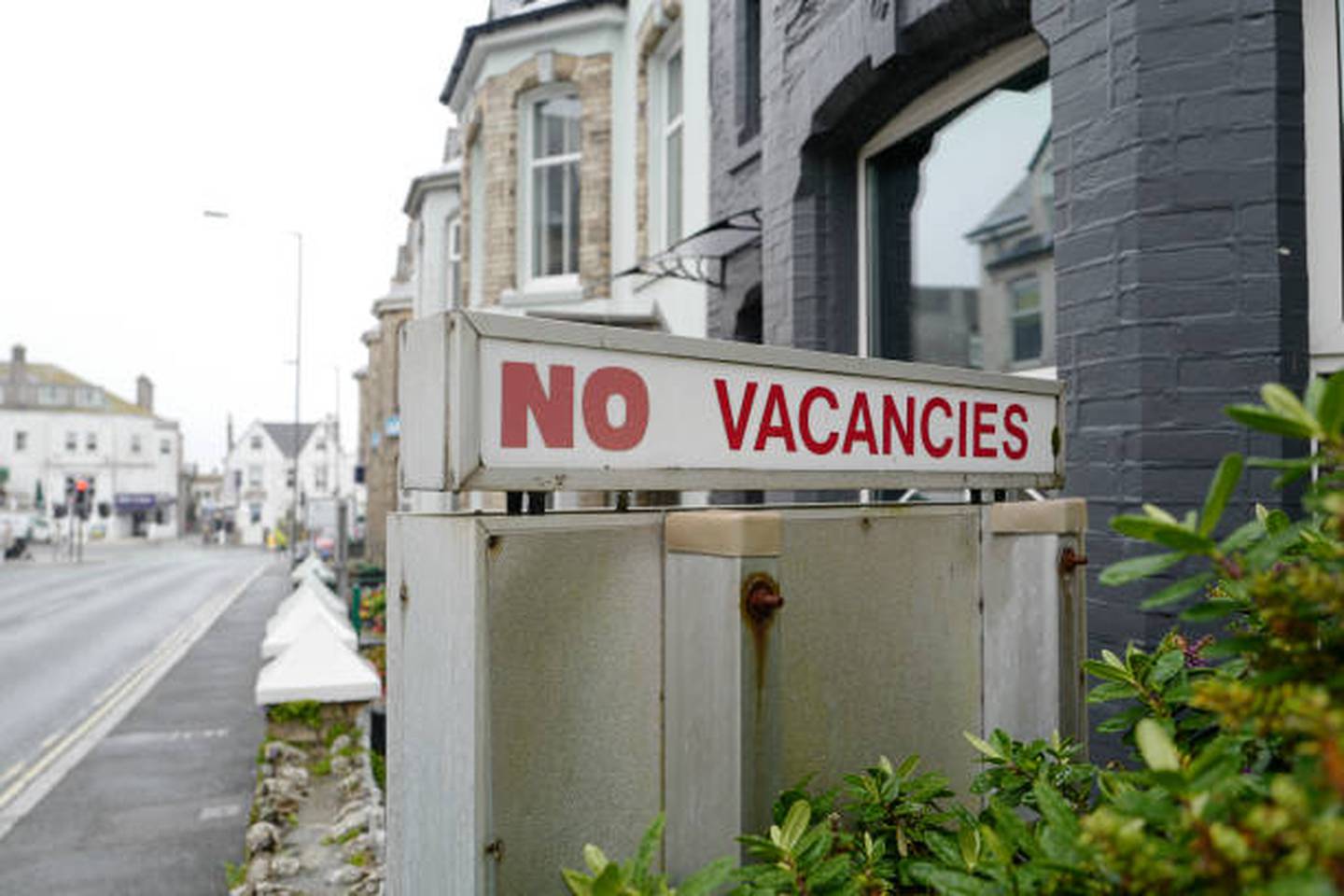 A bed and breakfast displays a No Vacancies sign – an indication of the area's increasing popularity as lockdown orders were lifted. Getty Images