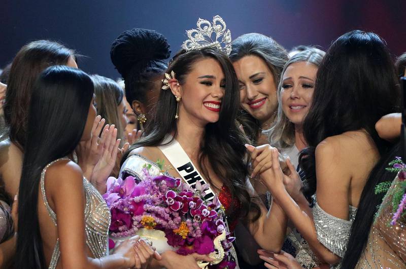 Miss Philippines Catriona Gray reacts after being crowned Miss Universe during the final round of the Miss Universe pageant in Bangkok, Thailand, December 17, 2018. REUTERS/Athit Perawongmetha