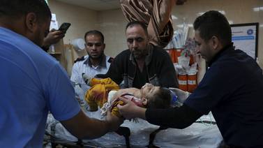 Palestinian child wounded in the Israeli bombardment of the Gaza Strip is brought to al Aqsa Hospital on Deir al Balah, Gaza Strip, Friday, Dec.  1, 2023.  (AP Photo / Adel Hana)