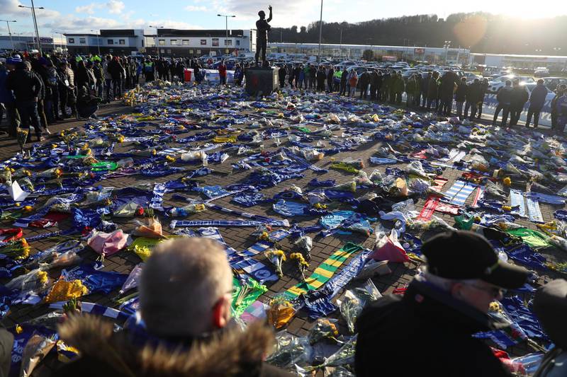 Fans pay their respects to Sala before the game against Bournemouth. Getty