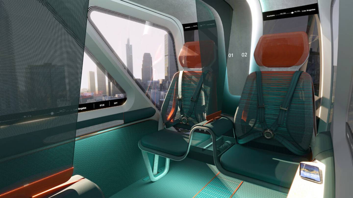 HT-01, a cabin concept for air taxis by Hyundai Transys optimises limited space in a shared cabin. Photo: Hyundai-Transy