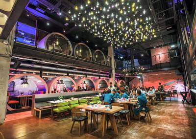 DUBAI, UNITED ARAB EMIRATES - A restaurant at a preview of new entertainment complex, Warehouse at Atlantis The Palm Dubai.  Leslie Pableo for The National for Katy Gillett's story