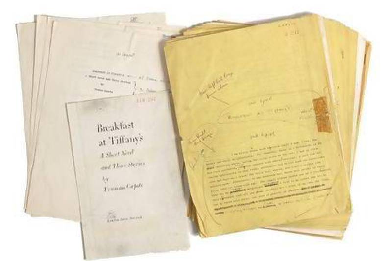 A typed manuscript of Breakfast at Tiffany's with hand annotations by Capote sold at auction for $306,667 in 2013. AFP