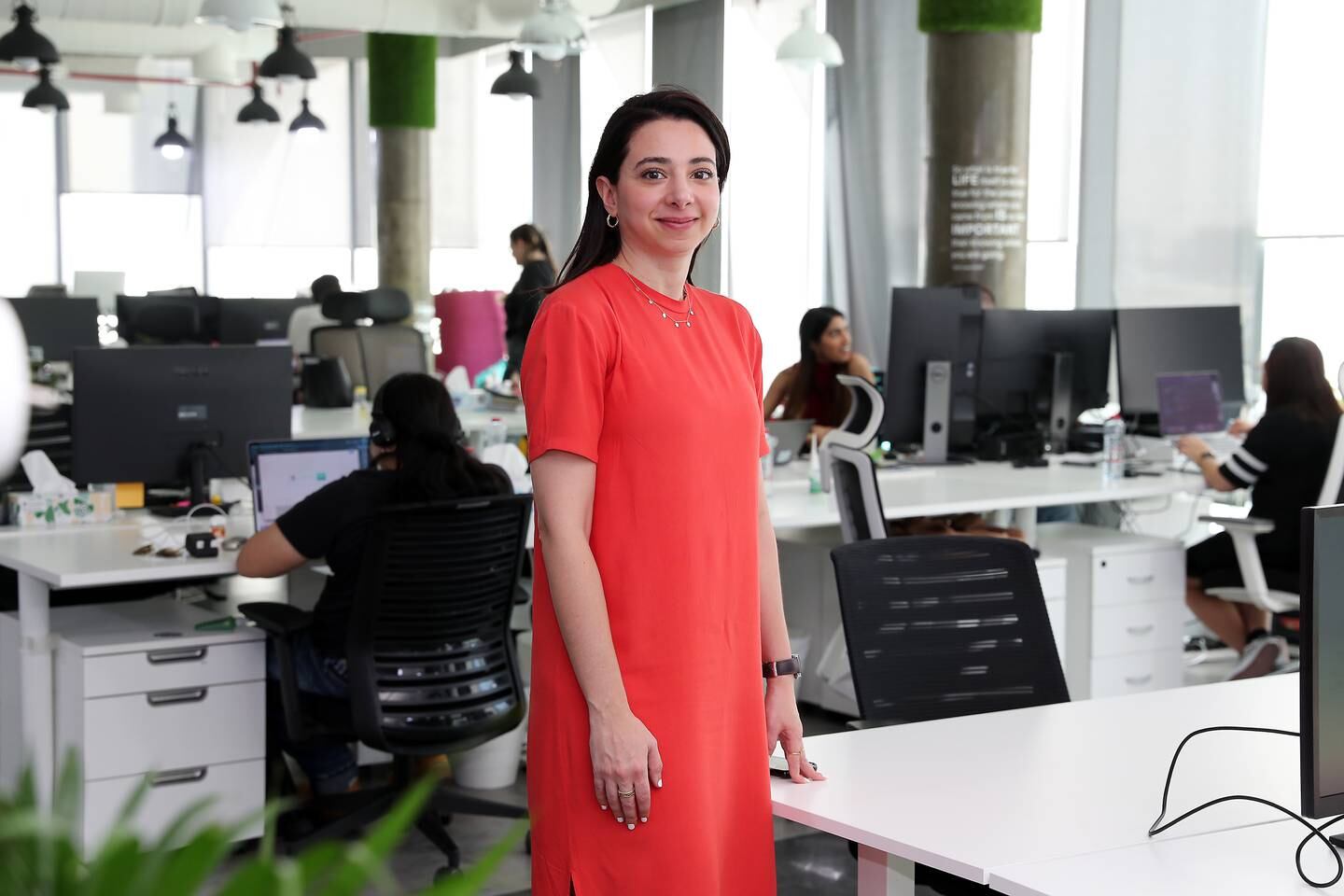 Ola Doudin, co-founder and chief executive of BitOasis at her office in Dubai Design District. Pawan Singh / The National  