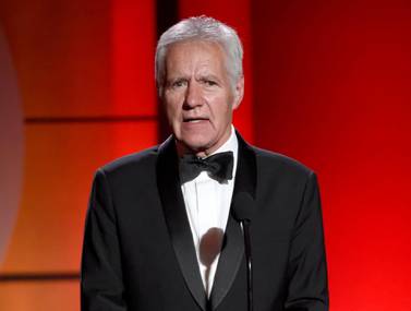 FILE - In this April 30, 2017, file photo, Alex Trebek speaks at the 44th annual Daytime Emmy Awards at the Pasadena Civic Center in Pasadena, Calif. Trebek says he's already rehearsed what he's going to say to the audience on his final show. Trebek, host of the popular game show since 1984, announced last March that he'd been diagnosed with stage 4 pancreatic cancer but will continue his job while still able. In an interview on ABC-TV broadcast Thursday, Trebek said he'll ask the director to leave him 30 seconds at the end of his last taping. (Photo by Chris Pizzello/Invision/AP, File)