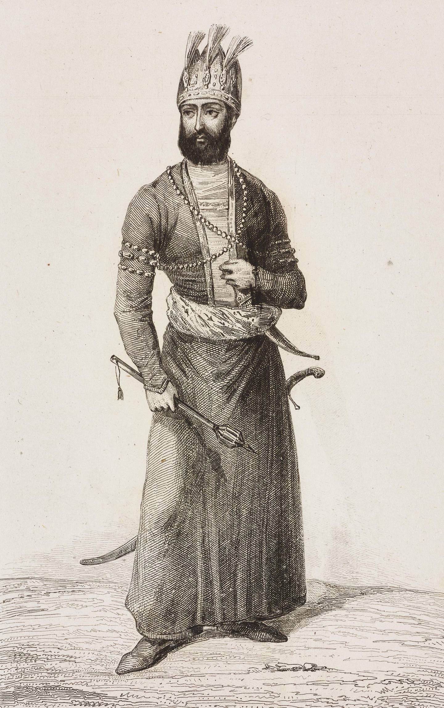 Nader Shah (1688-1747), Shah of Persia, engraving by Chaillot after Vernier from La Perse by Louis Dubeux (1798-1863), LUnivers pittoresque, published by Firmin Didot Freres, Paris, 1841. Getty Images