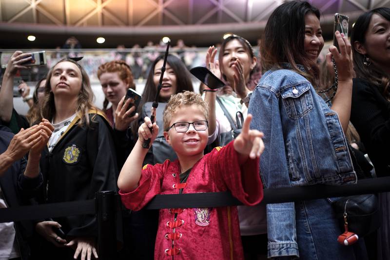 Harry Potter fans at the Back to Hogwarts event at King's Cross Station in London. PA