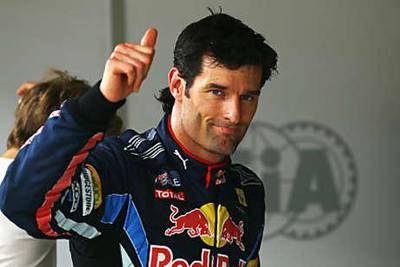 Mark Webber will be on pole for the third time in a row with Red Bull.