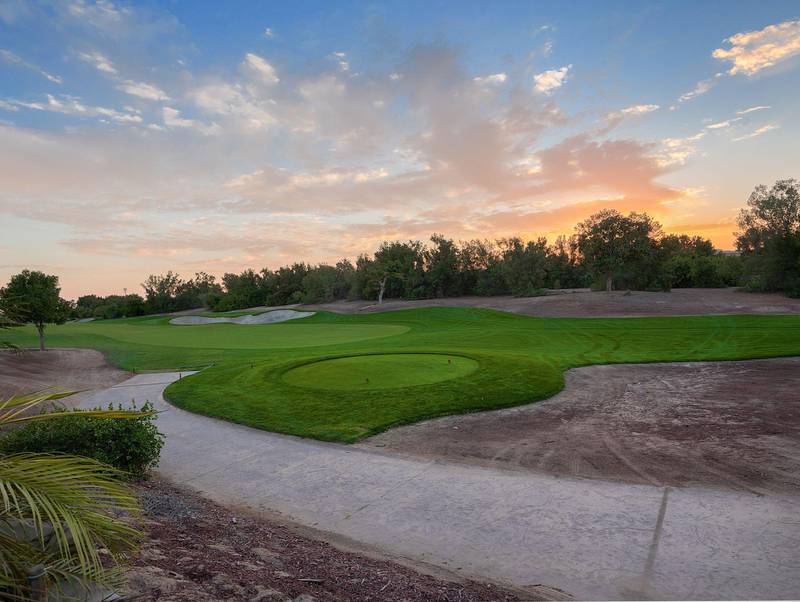The property looks out over Jumeirah Golf Estates' Earth course. Courtesy Luxhabitat Sotheby's International Realty