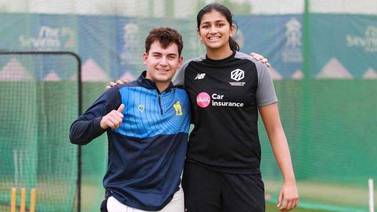Kai Smith and Mahika Gaur have both emerged from junior cricket in the UAE to make it to county cricket in the UK. Photo: Dougie Brown

