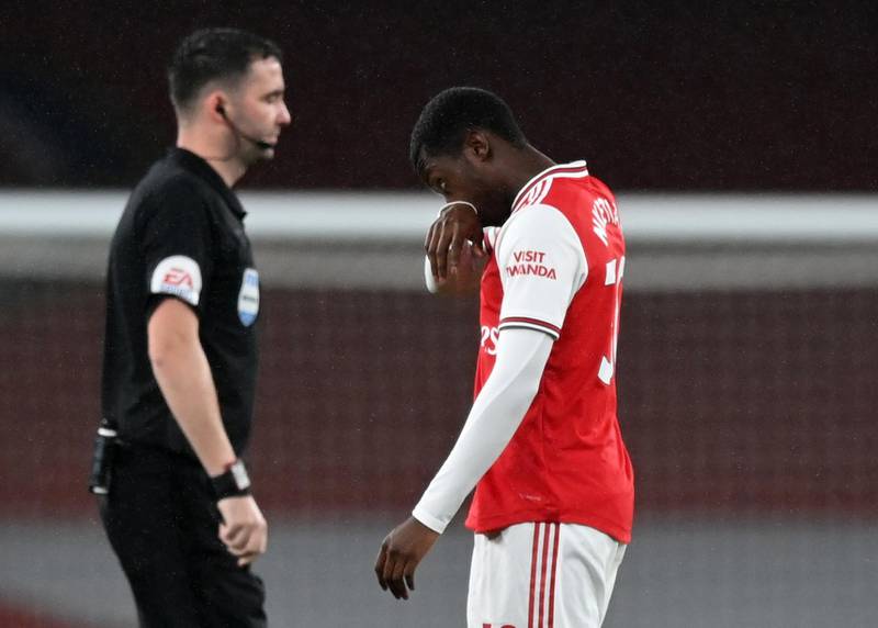 Eddie Nketiah (on for Lacazette, 71') - NA: Sent off before he even touched the ball for a reckless challenge on Justin; Torreira (on for Ceballos 80') - NA. Reuters