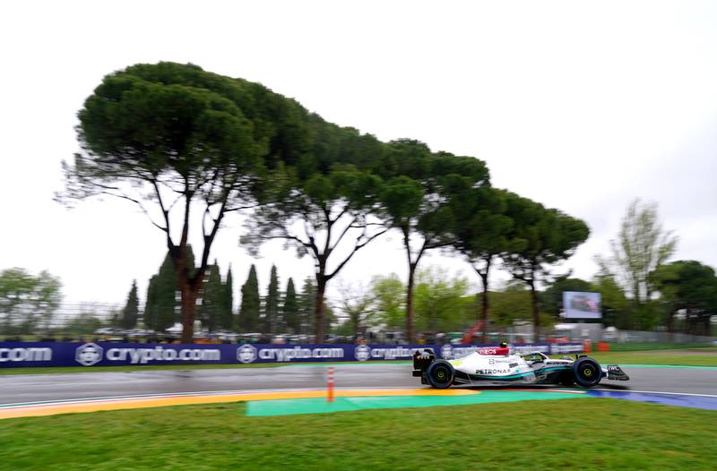 Mercedes' Lewis Hamilton during practice of the Emilia Romagna Grand Prix. PA