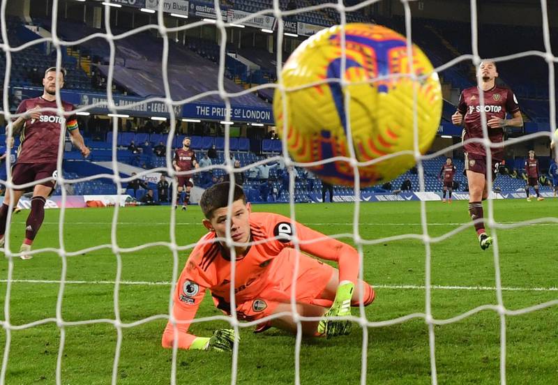 LEEDS UNITED RATINGS: Illan Meslier 6 – The youngster could do little to keep out Giroud’s equaliser or Zouma’s winner. He got lucky in the first half when a poor pass put Luke Ayling under pressure. He made up for it with a superb triple save in the second half. AFP