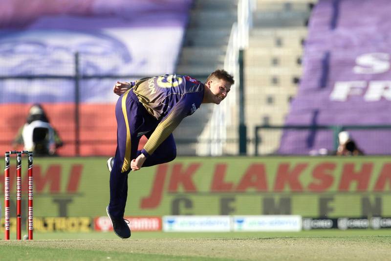 Lockie Ferguson of Kolkata Knight Riders bowls during match 35 of season 13 of the Dream 11 Indian Premier League (IPL) between the Sunrisers Hyderabad and the Kolkata Knight Riders at the Sheikh Zayed Stadium, Abu Dhabi  in the United Arab Emirates on the 18th October 2020.  Photo by: Vipin Pawar  / Sportzpics for BCCI