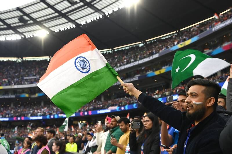 India and Pakistan fans at the Melbourne Cricket Ground. Getty