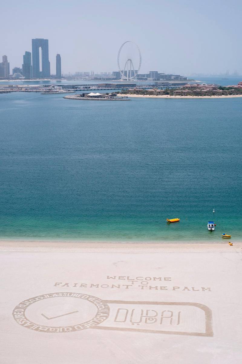 The private beach at Fairmont The Palm, Dubai. Courtesy DTCM