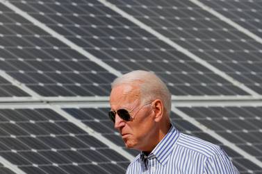 President Joe Biden tours the Plymouth Area Renewable Energy Initiative in New Hampshire, US. Reuters