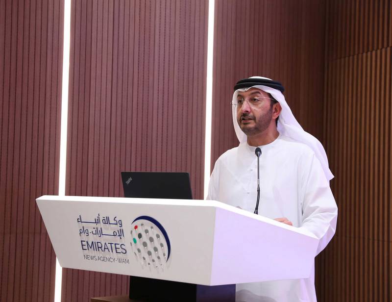 Abdullah Al Saleh, Undersecretary of the Ministry of Economy, speaks at a media briefing on UAE's new family business law in Abu Dhabi on Monday. Photo: UAE Ministry of Economy